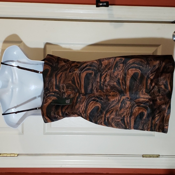 Wild Fable Black Brown spaghetti strap sleeveless slip dress - Picture 5 of 7